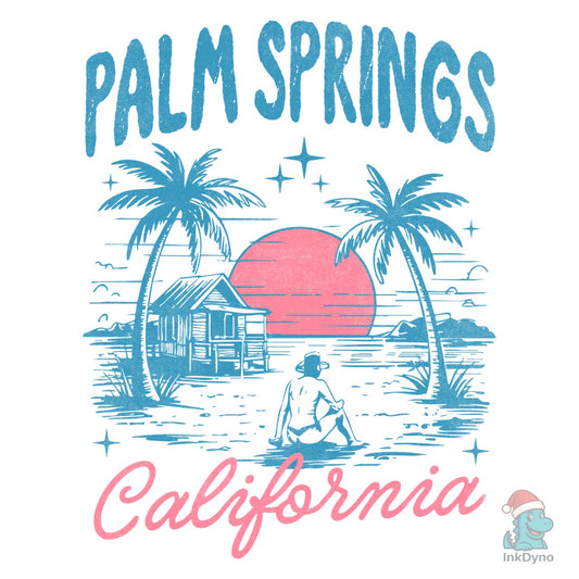 Retro Summer Palm Springs California - DTF Transfer