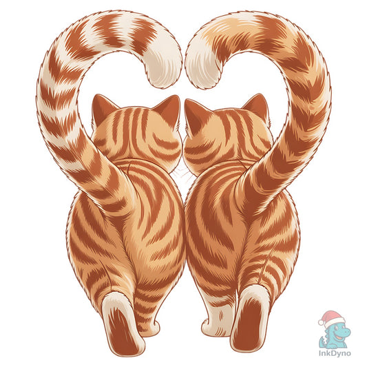 Cats in Love Romantic Kitty Couple - DTF Transfer