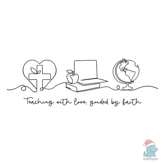 Christian Teacher Continuous Line - DTF Transfer