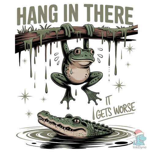 Hang In There Frog & Gator Design - DTF Transfer