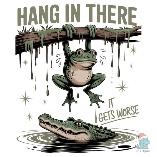 Hang In There Frog & Gator Design - DTF Transfer