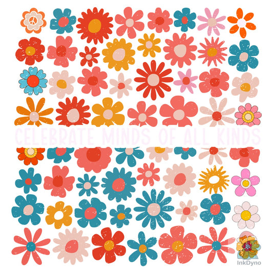 Celebrate Minds of All Kinds Flower - DTF Transfer
