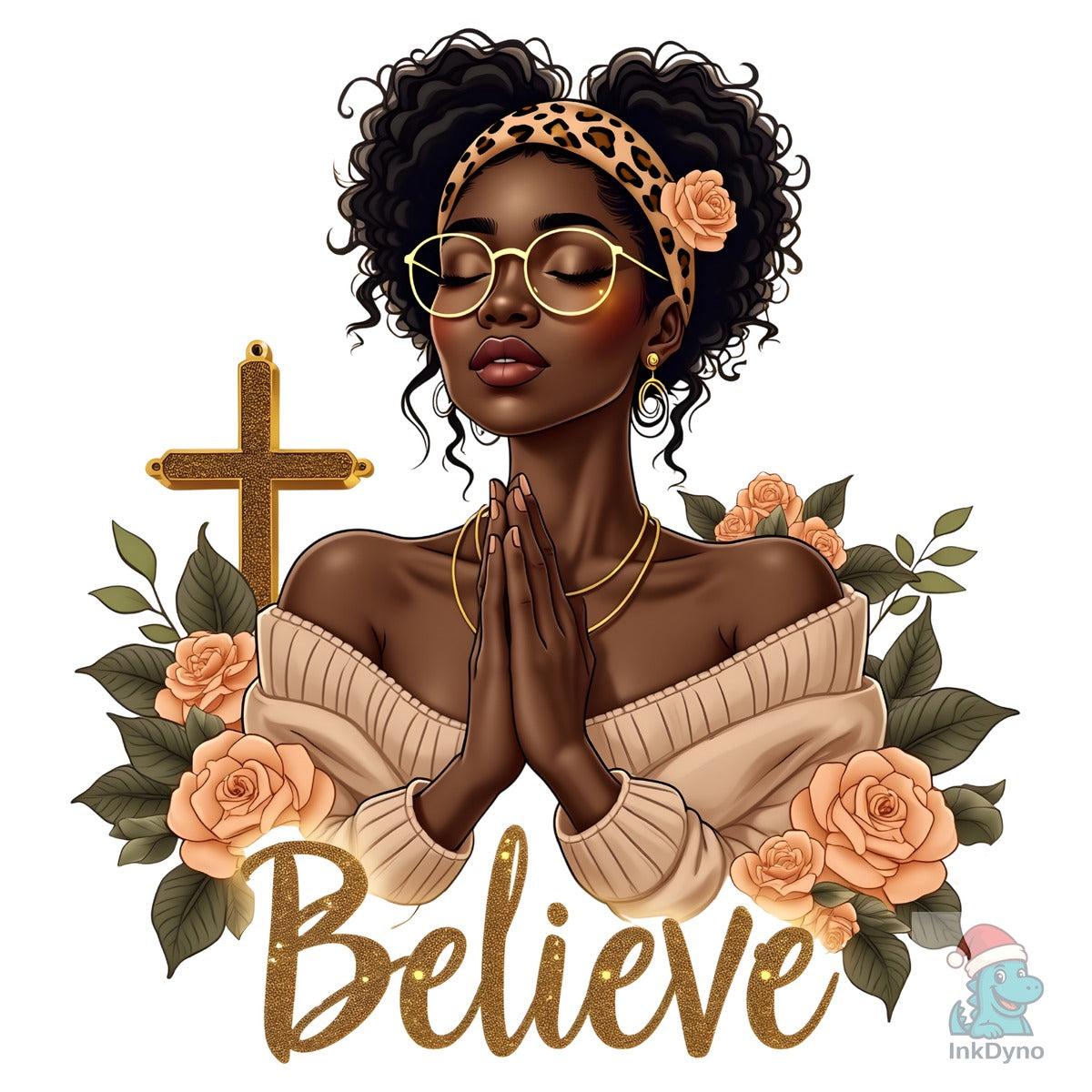 Christian Black Woman Messy Bun