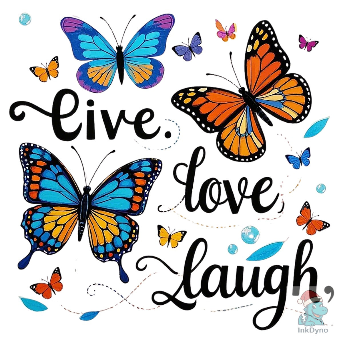 Live Love Laugh Butterflies T-Shirt
