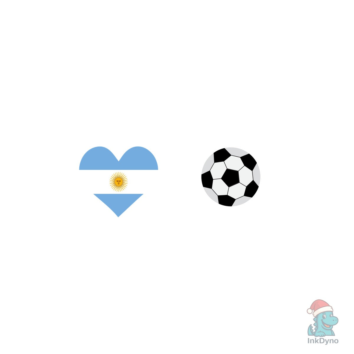 Argentina Flag Football Soccer Heartbeat
