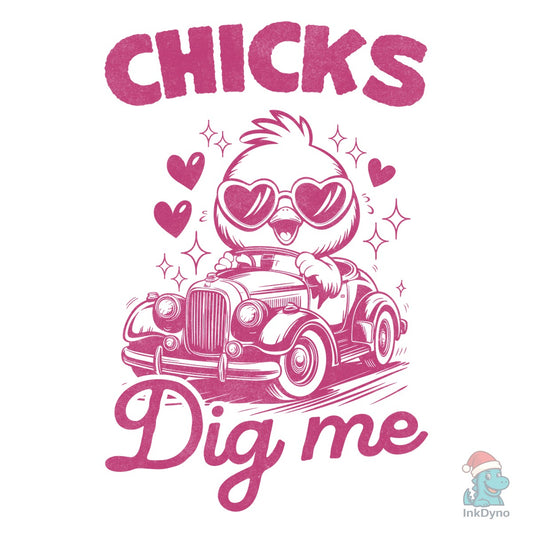 Funny Retro Easter Chicks Dig Me - DTF Transfer