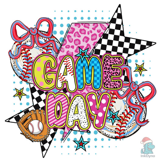Retro Baseball Game Day Iron-On - DTF Transfer