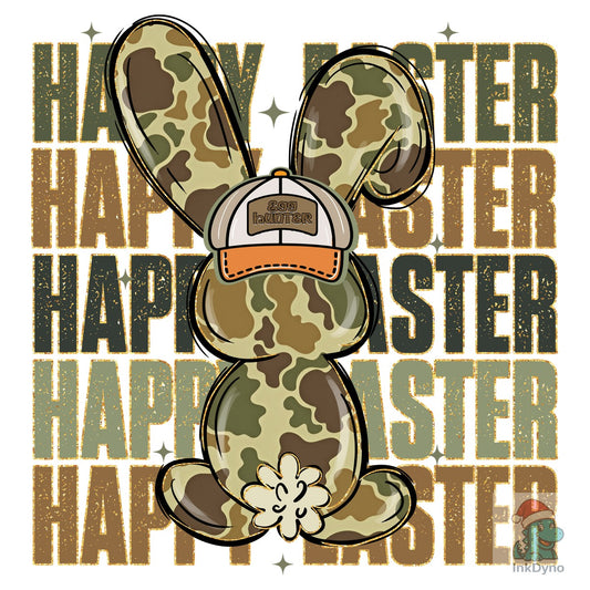 Camo Happy Easter Bunny - DTF Transfer