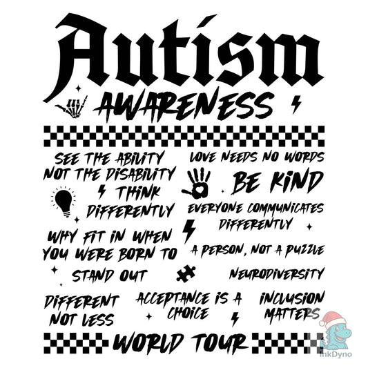 Retro Autism Awareness Heat - DTF Transfer