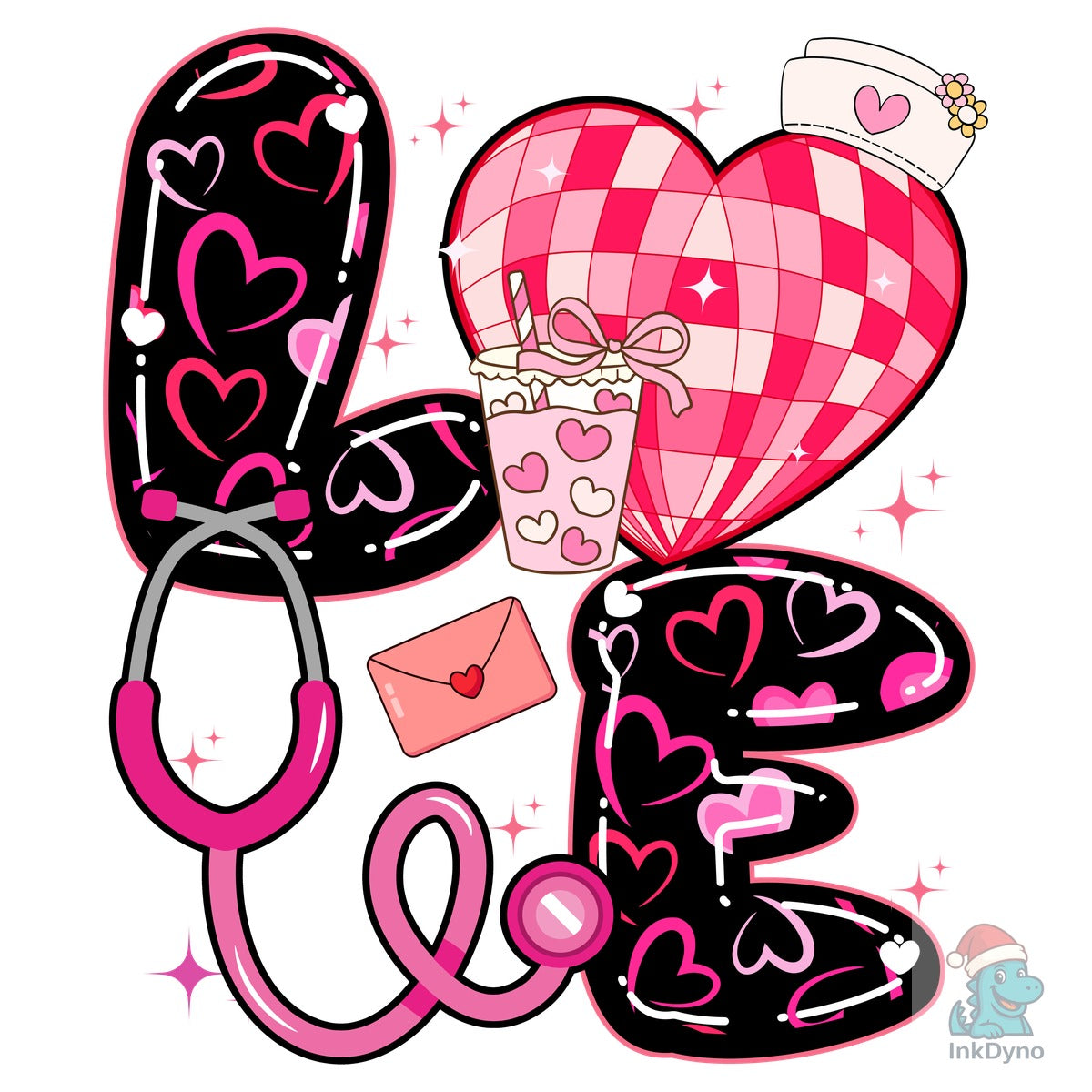 ICU RN Nurse Love Heart Valentine's Day