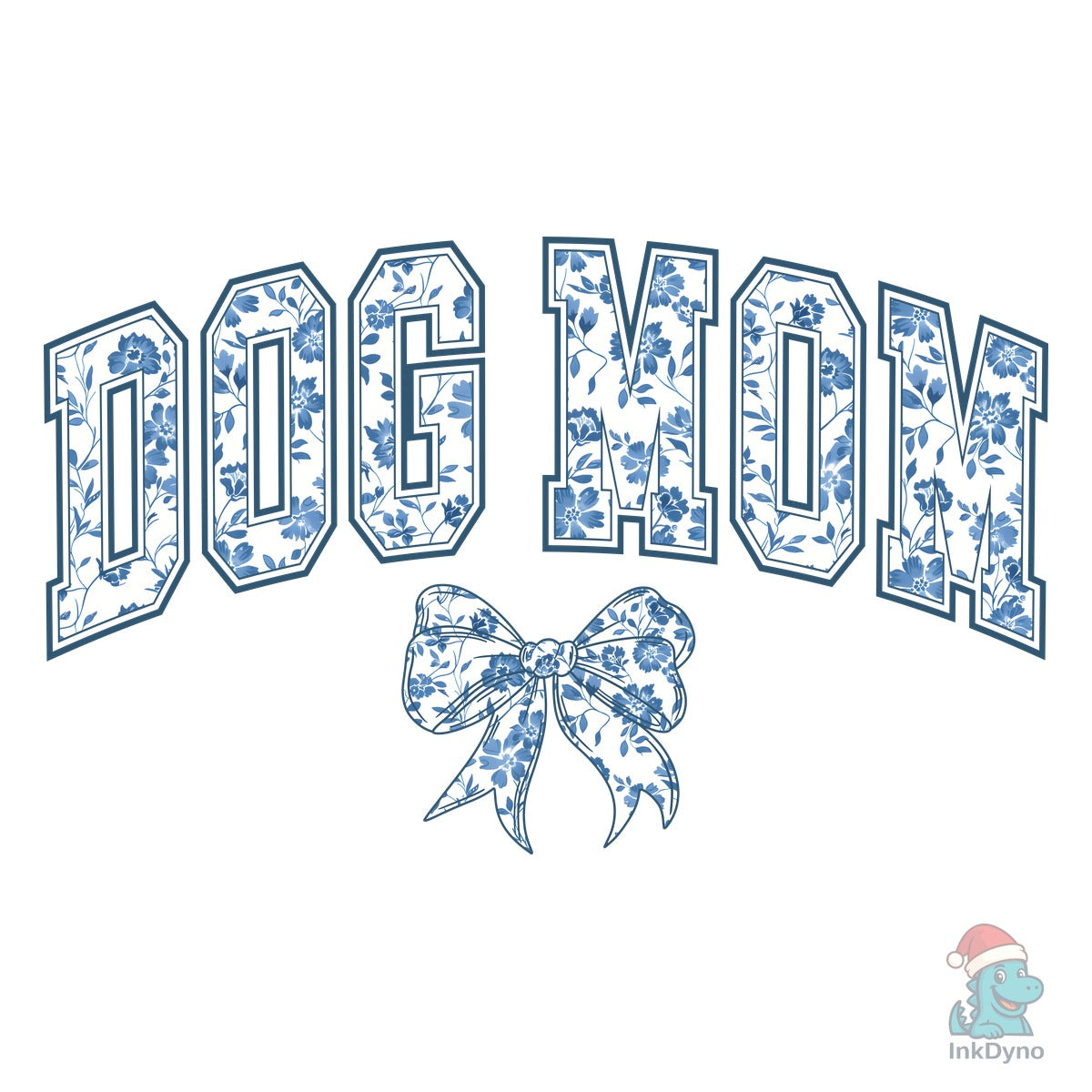 Dog Mom Chinoiserie Blue Bow