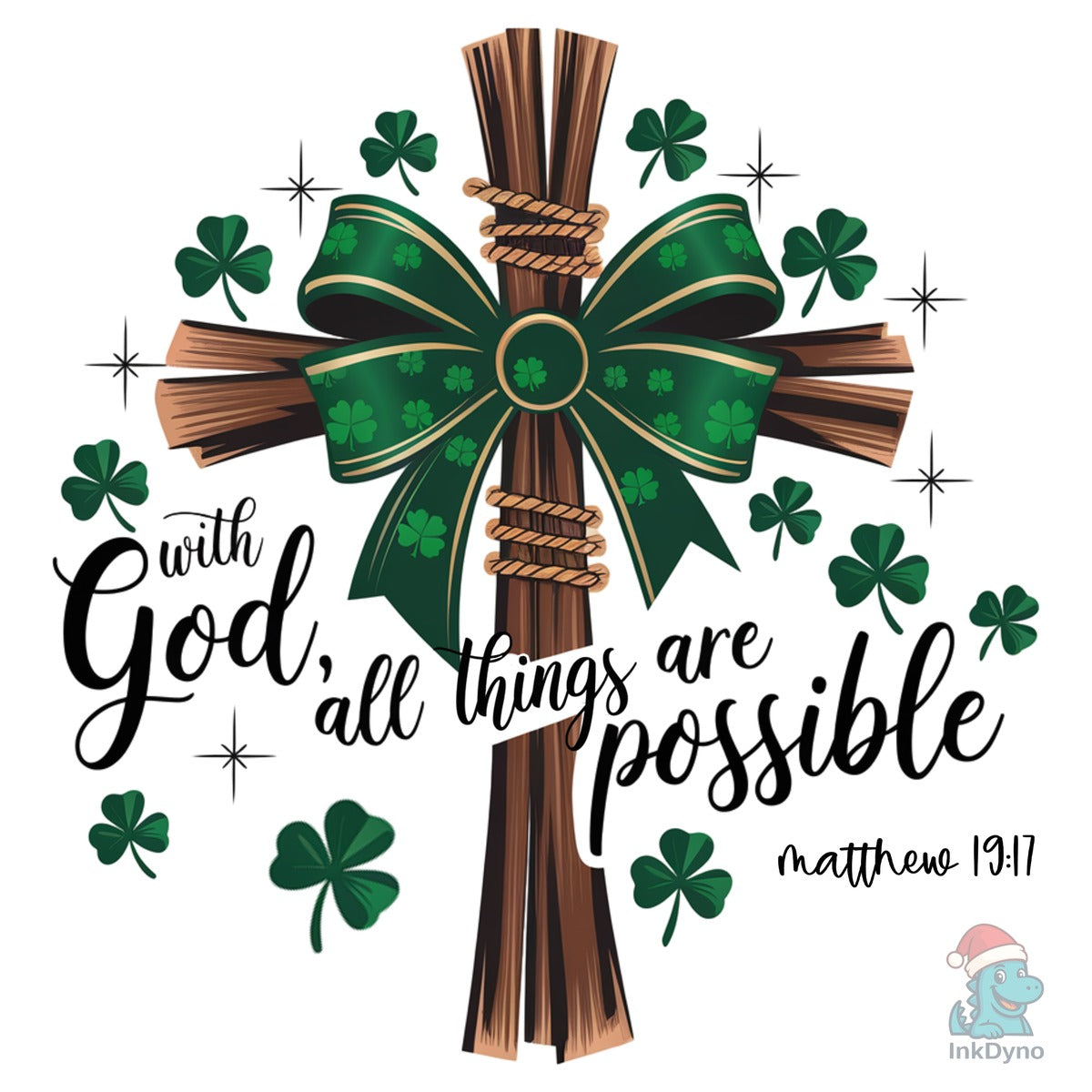 St. Patrick Cross with Shamrock Bow