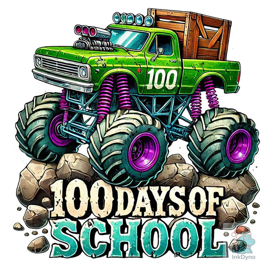 100 Days of School Monster Truck - DTF Transfer