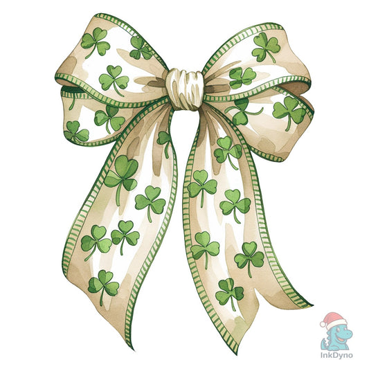Lucky Green Bow St Patrick's Day Ribbon - DTF Transfer