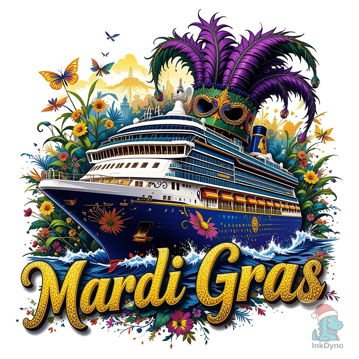 Mardi Gras Cruise Ship T-Shirt Design