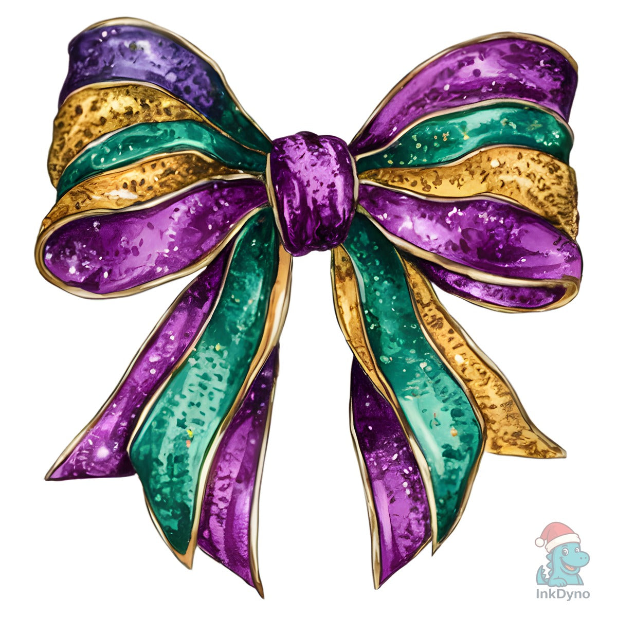 Mardi Gras Glitter Bow Design
