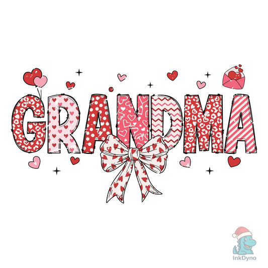 Grandma Valentine Coquette Bow Doodle - DTF Transfer