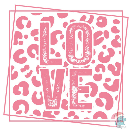 Pink Leopard Love Graphic - DTF Transfer