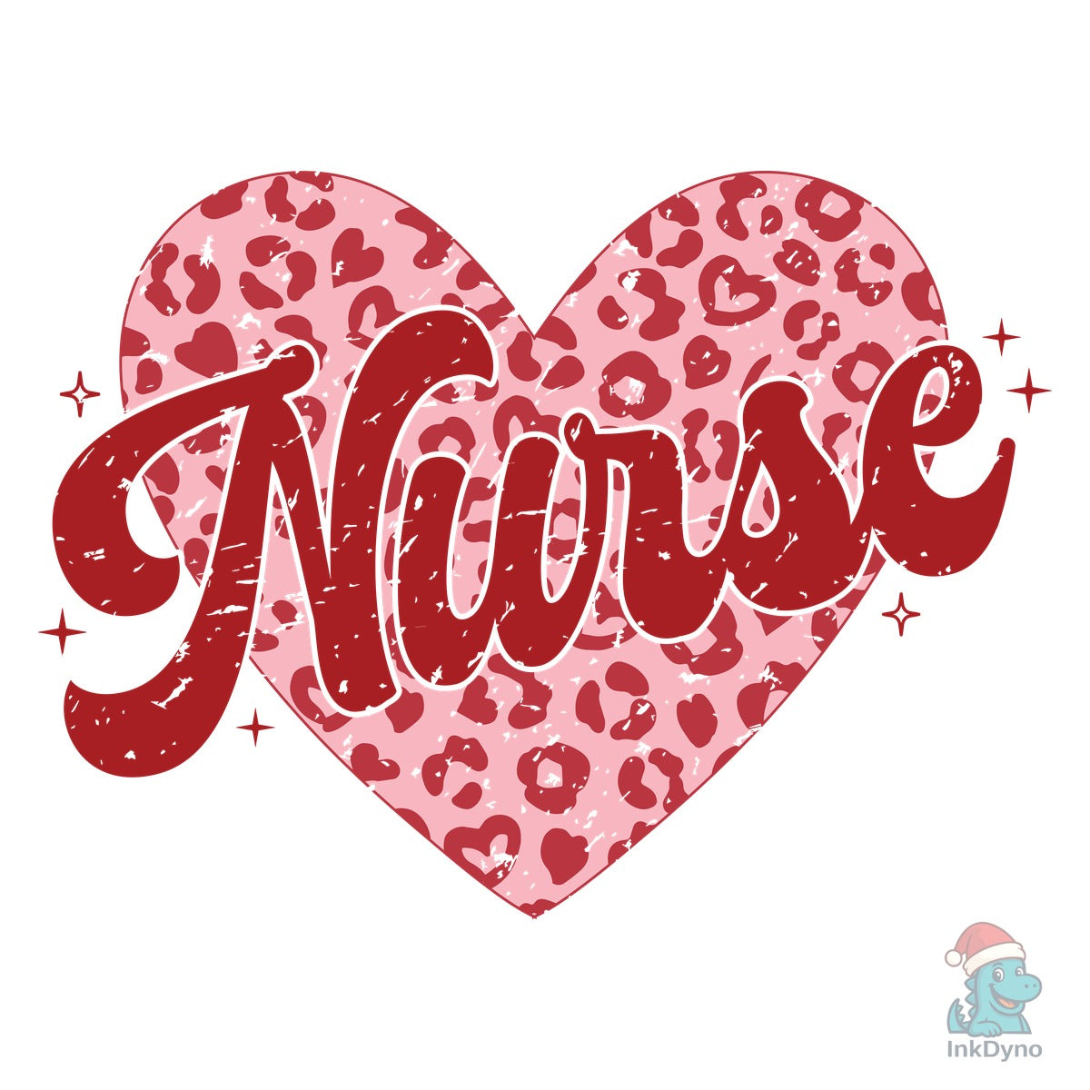 Valentine Nurse Leopard Print Heart
