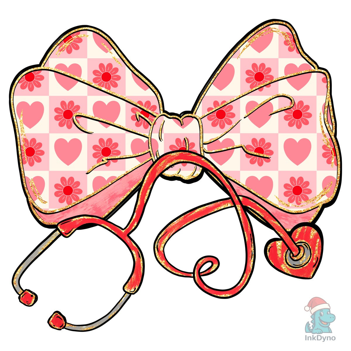 Valentine Nurse Stethoscope Bow Heart