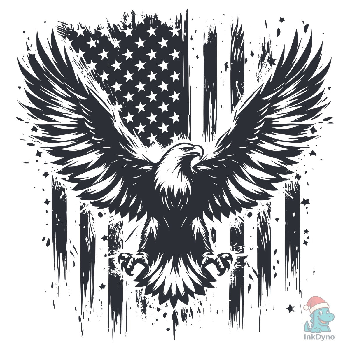 Eagle with American Flag T-Shirt Design