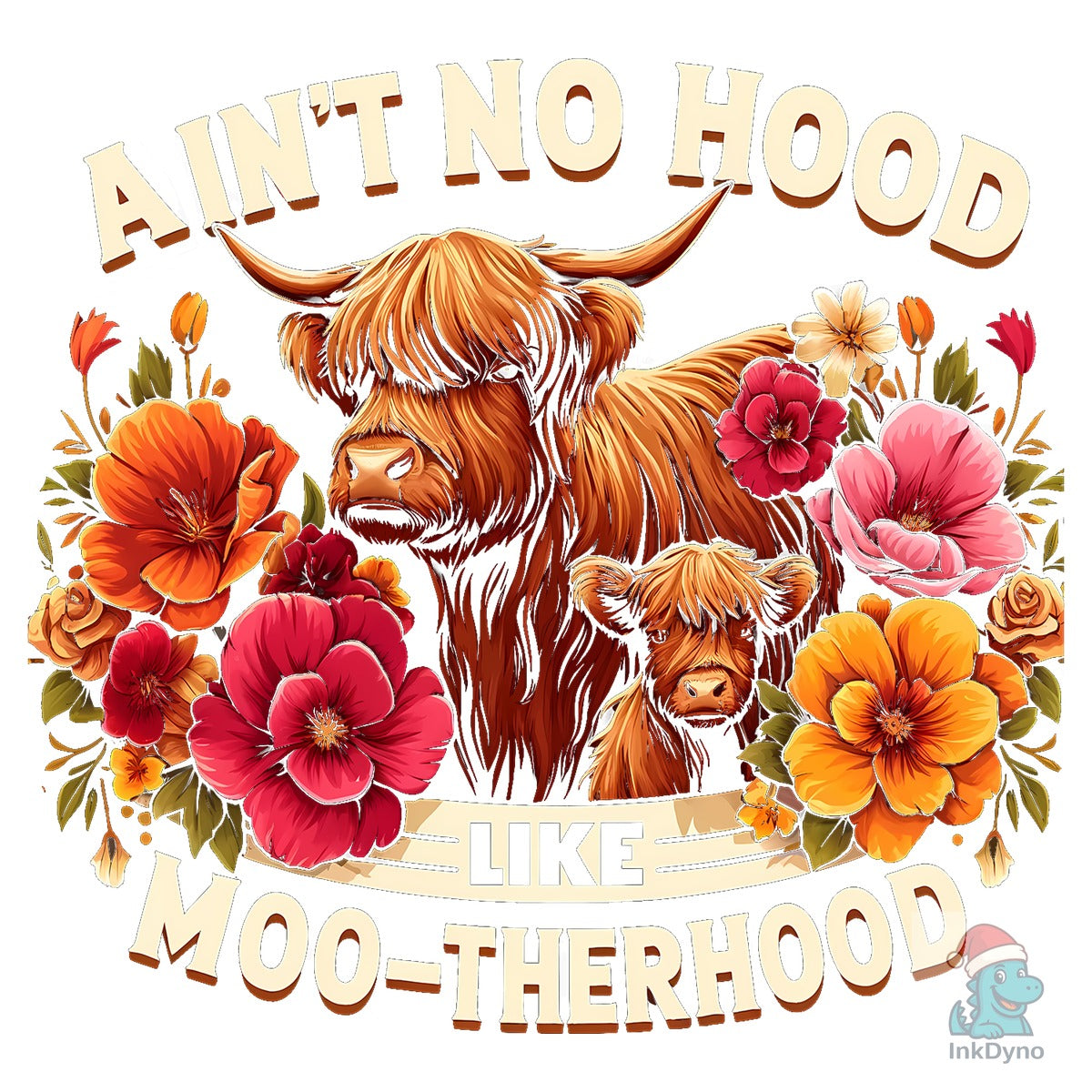Highland Cow Mother's Day Retro
