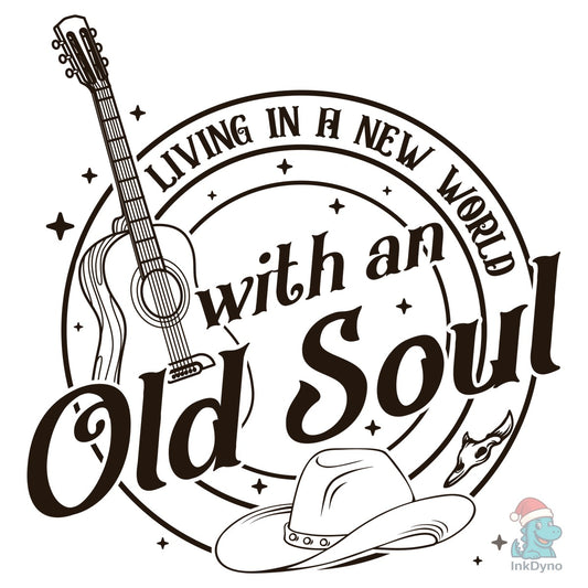 Guitar Cowboy Old Soul Country Music - DTF Transfer