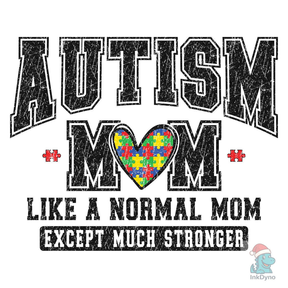 Autism Mom Retro Puzzle Heart