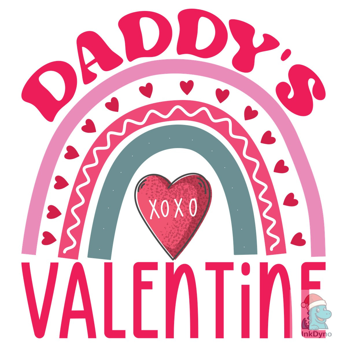 Daddy's Valentine's Day Rainbow T Shirt