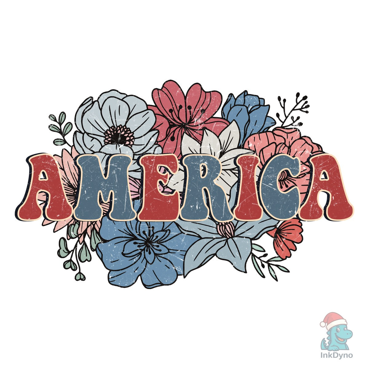 4th of July Retro America Floral