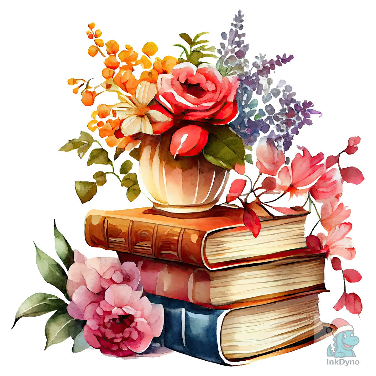 Books & Flowers T-shirt Sublimation