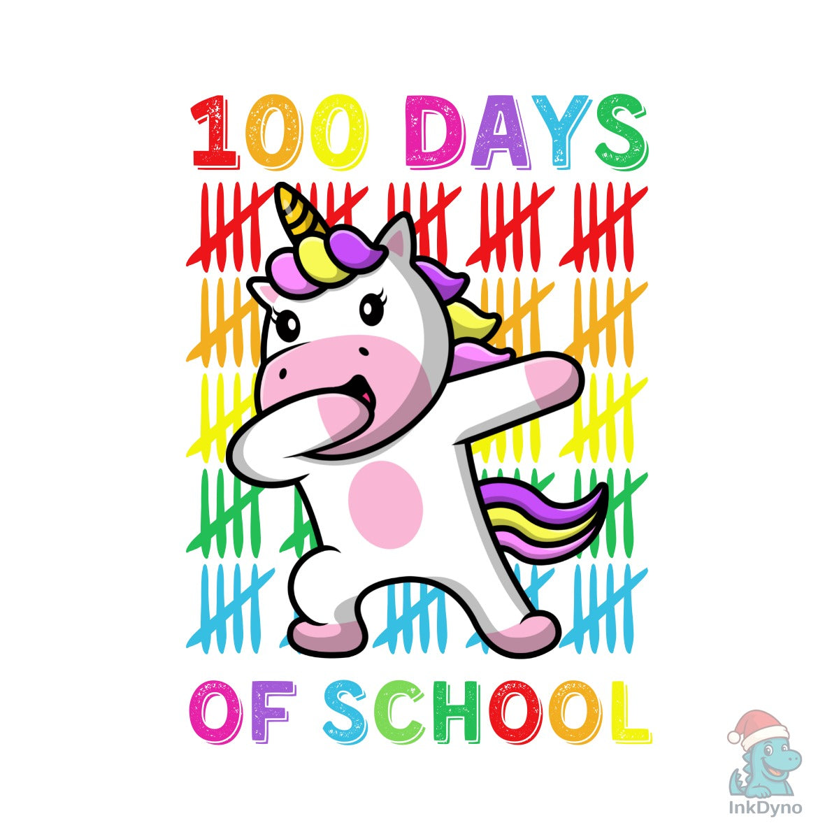 100 Days of School Dabbing Unicorn