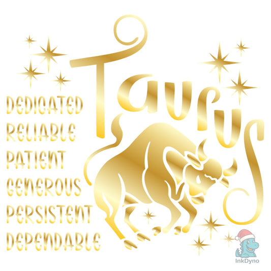 Taurus Gold Zodiac Design - DTF Transfer