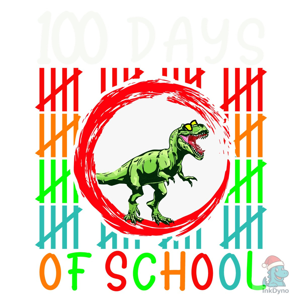 100 Day of School T-rex T-shirt Design