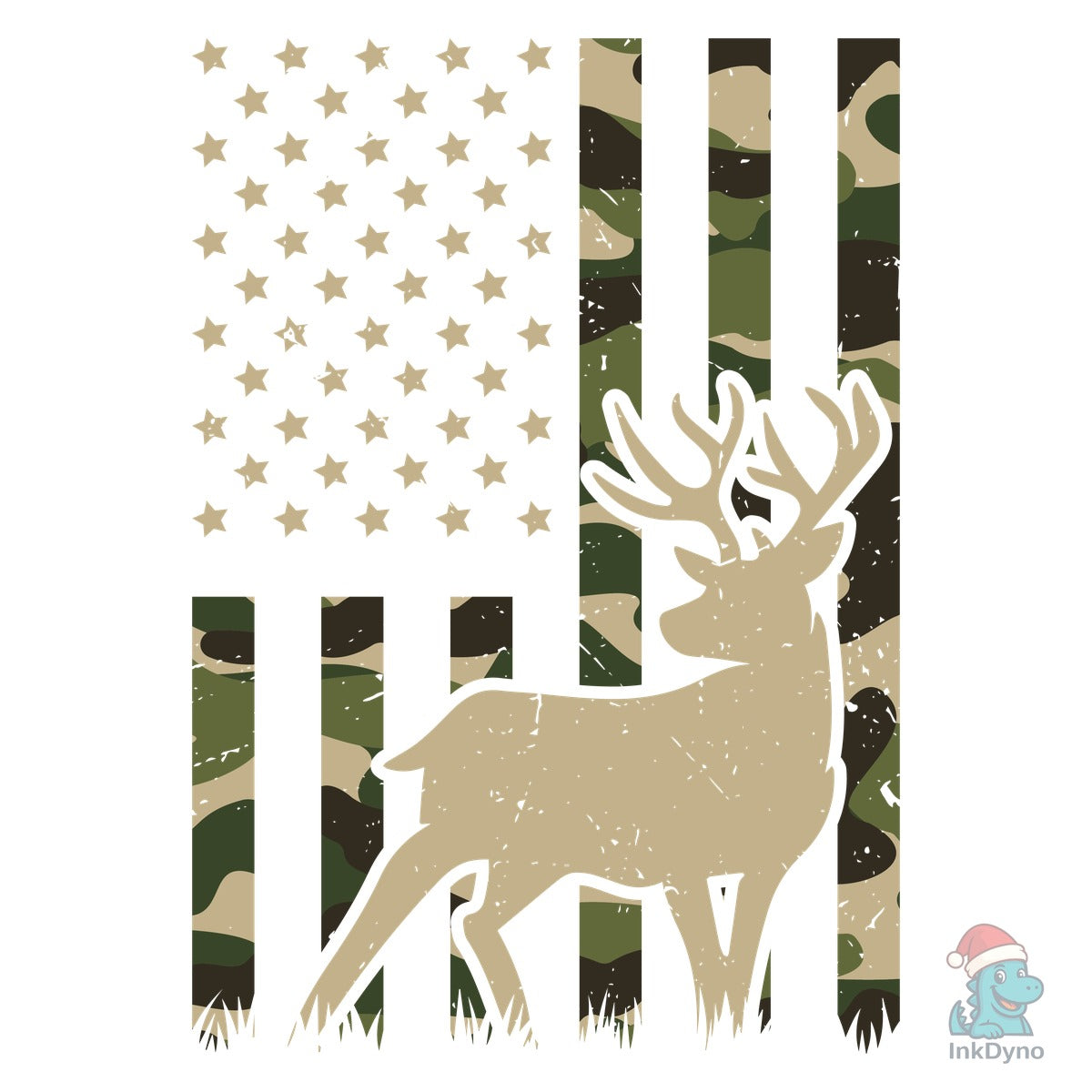 Camo American Flag Deer Buck