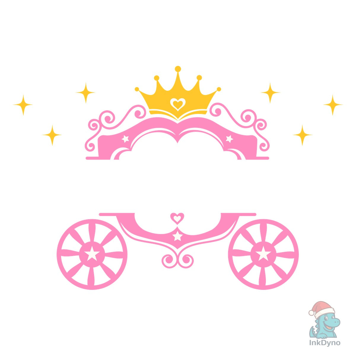 Princess Carriage with Crown Split Name