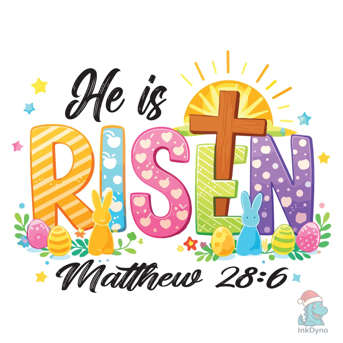 Christian He is Risen Easter Bunny