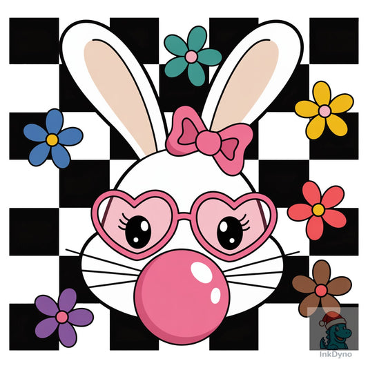 Cute Bunny Rabbit Bunny Bubblegum - DTF Transfer