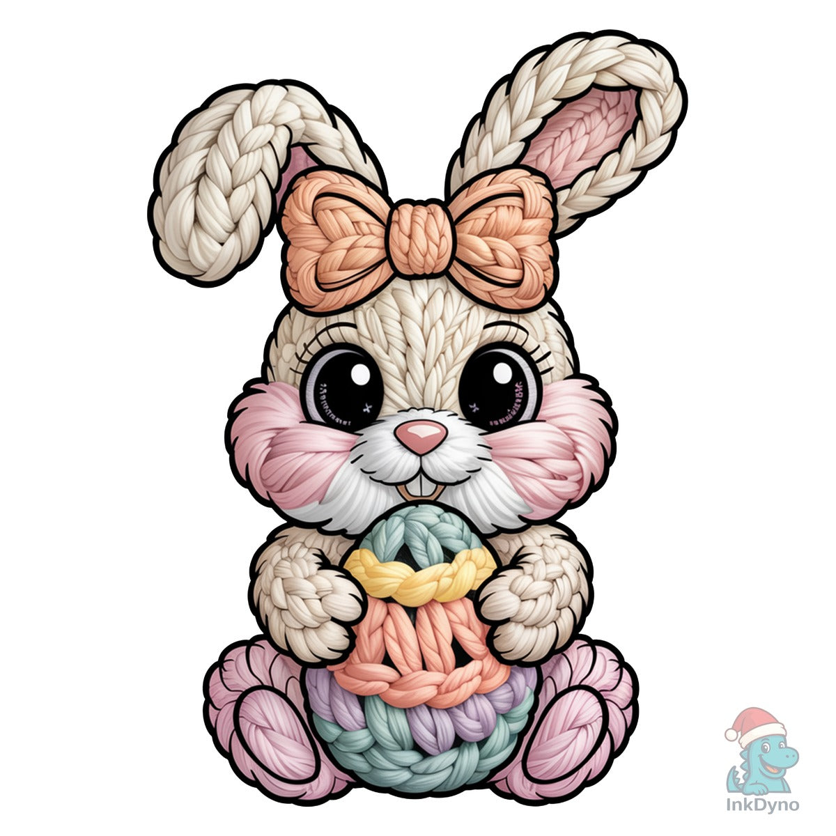 Faux Yarn Easter Rabbit Preppy Girl