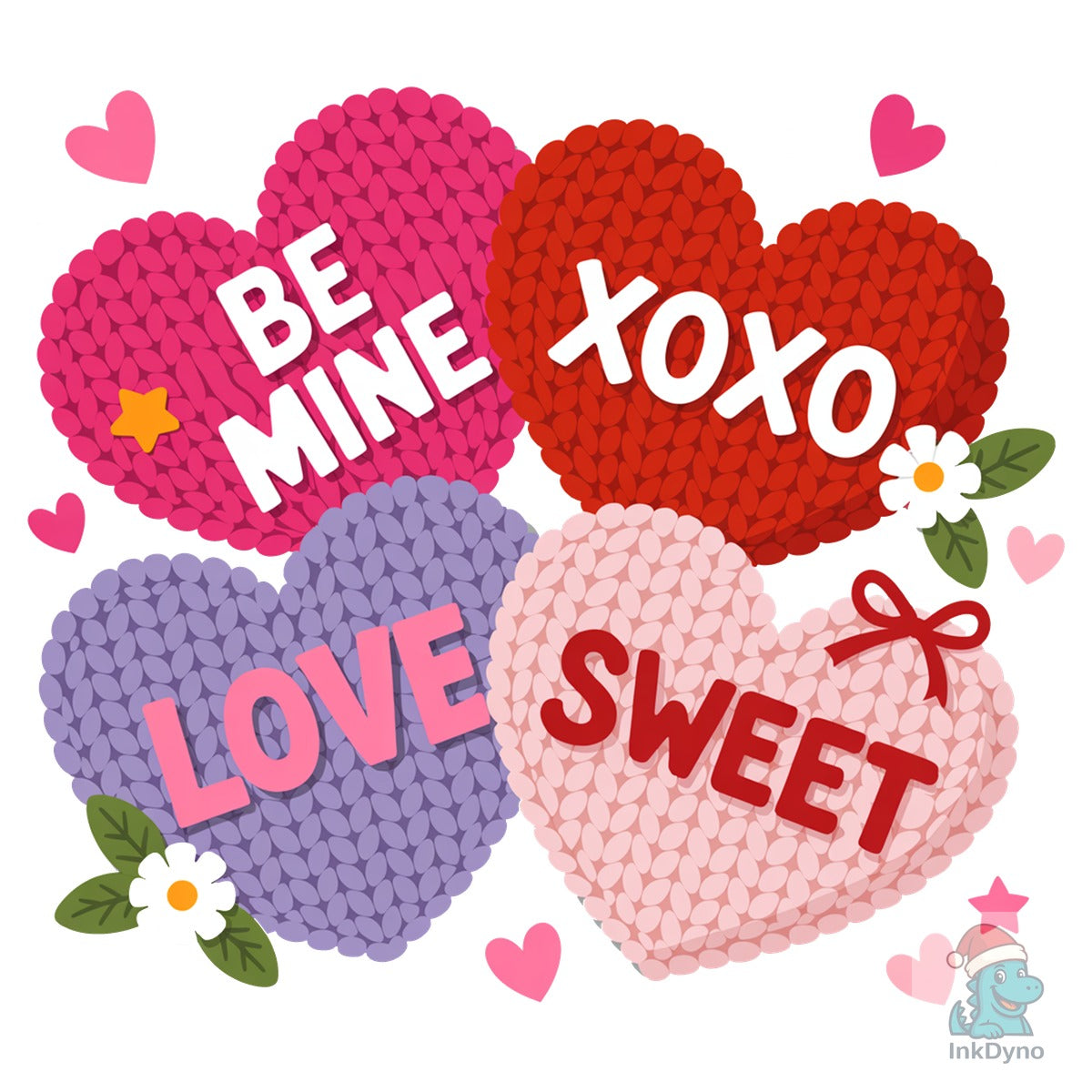 Faux Yarn Valentine's Heart Candy