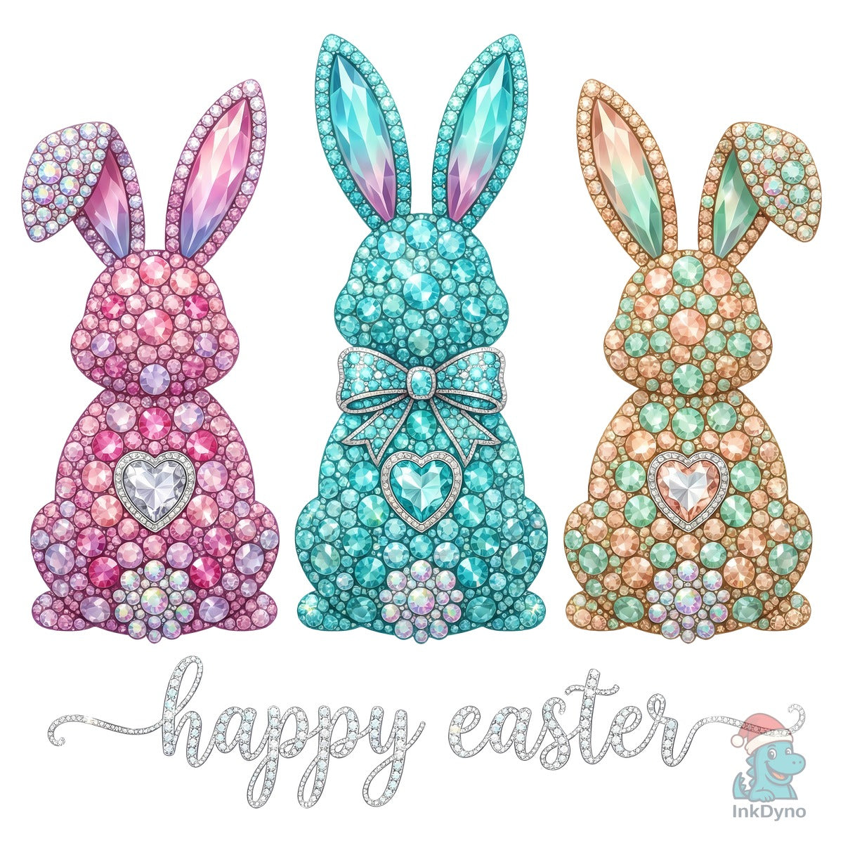 Happy Easter Rhinestone Bunnies