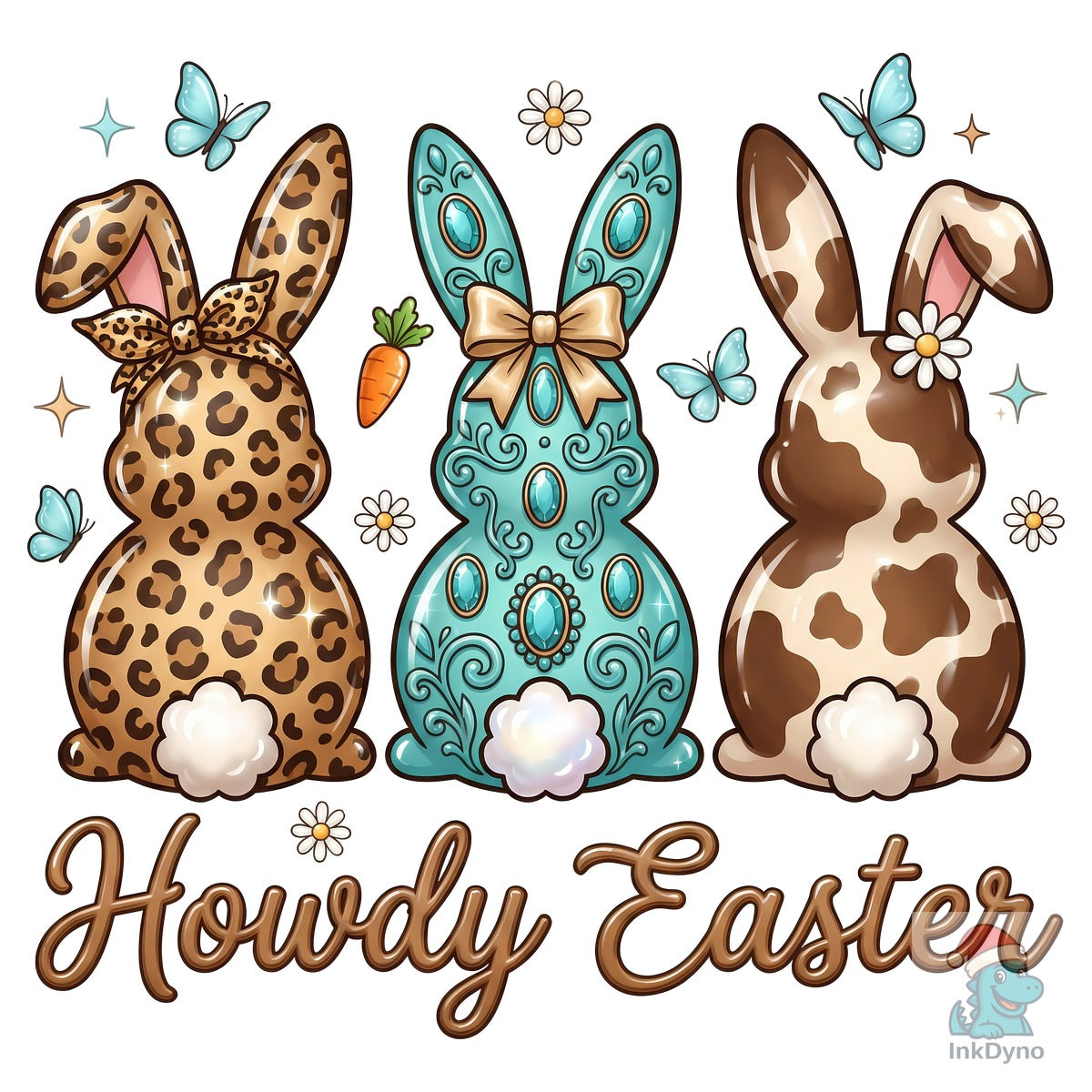 Howdy Western Easter Bunny Sublimation