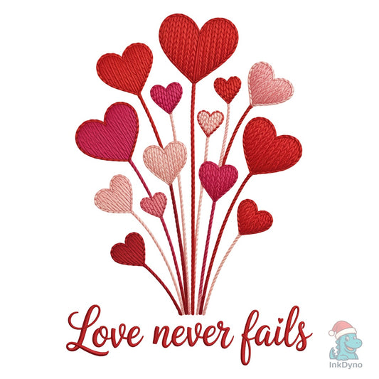 Yarn Heart Love Never Fails - DTF Transfer