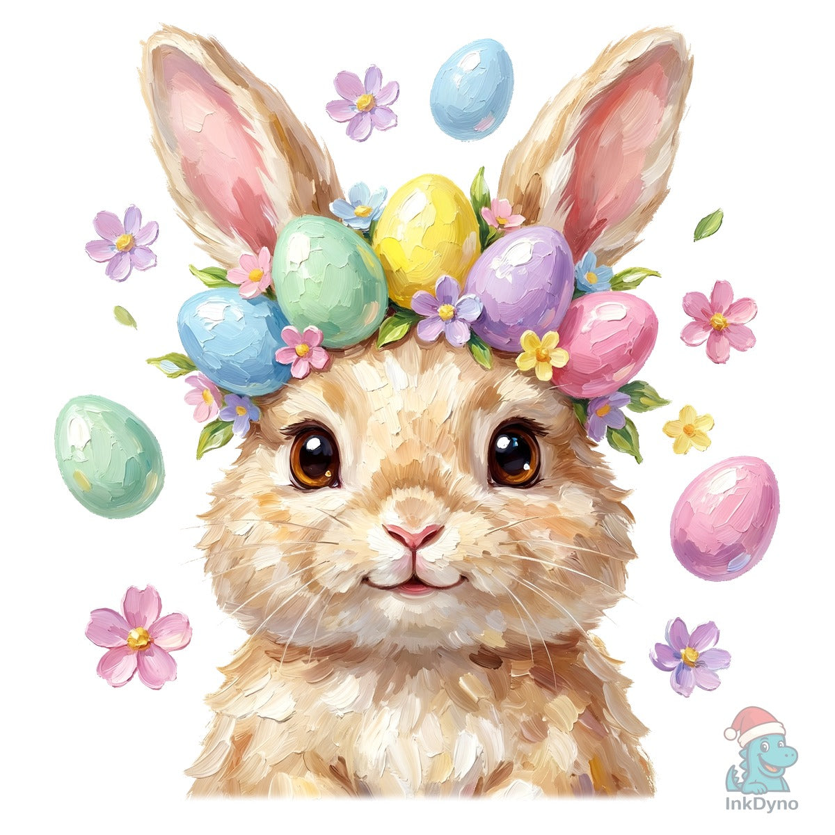 Cute Easter Bunny with Eggs