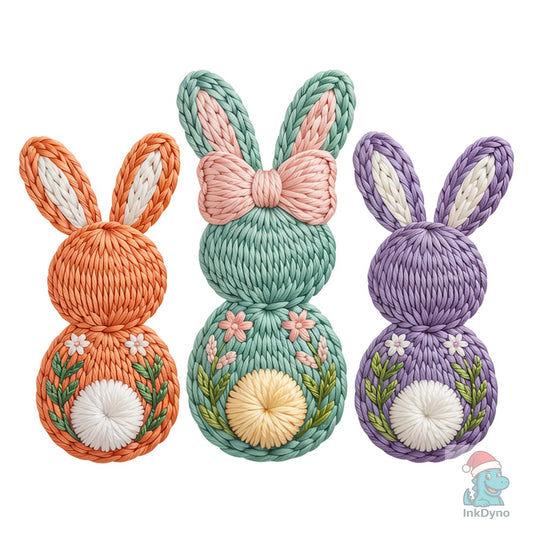 Faux Yarn Bunny Happy Easter - DTF Transfer