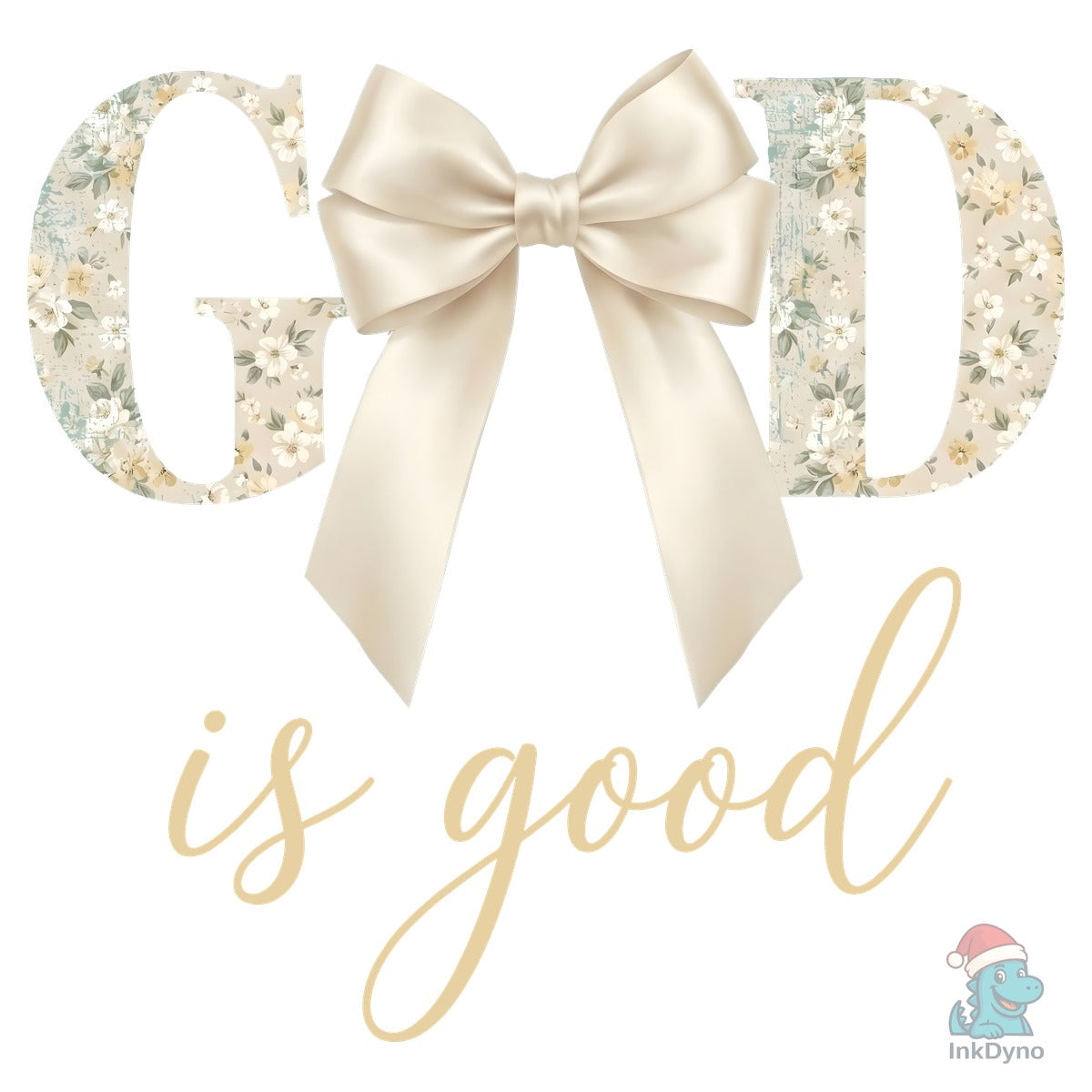 God is Good Floral Bow Christian