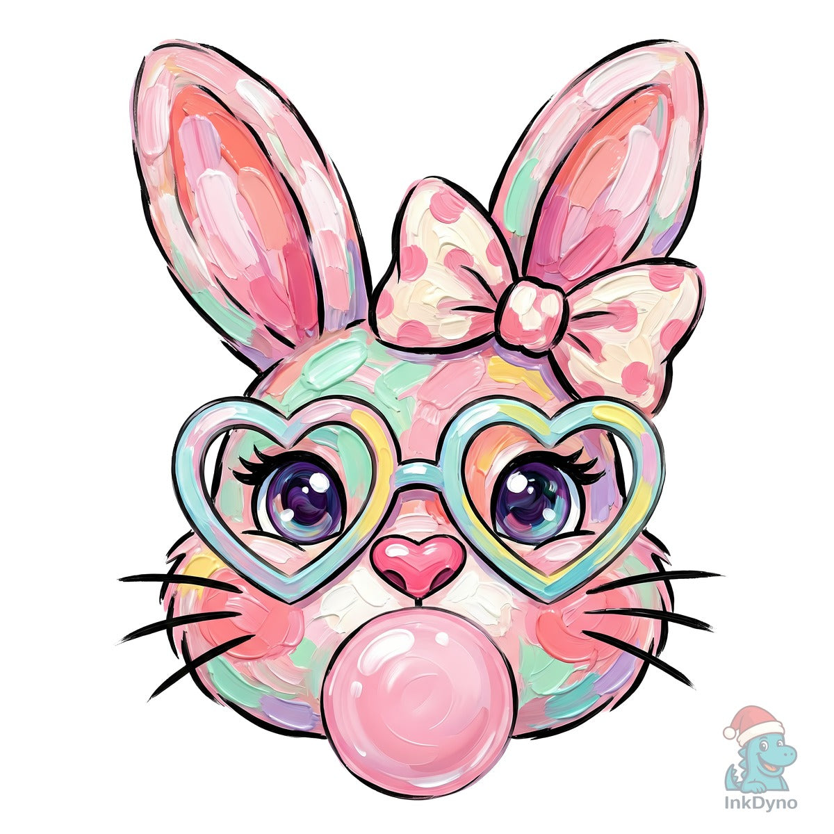 Hand Painted Cute Easter Bunny