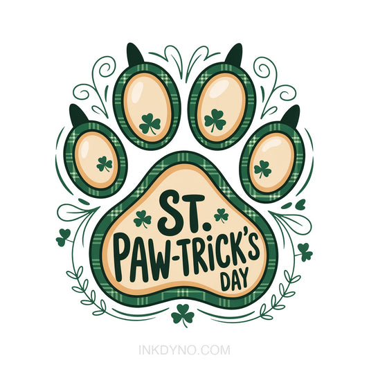 St. Pawtrick's Day Dog Paw Print - DTF Transfer