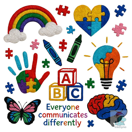 Autism Puzzle Doodle Heart Shirt - DTF Transfer