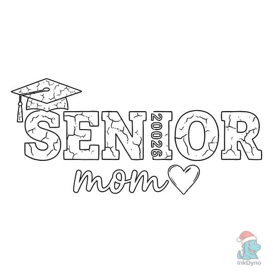 Cracked Senior Mom 2026 Outline - DTF Transfer